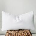1pc 13.78x21.65inch White Fluffy Throw Pillow Insert - Premium Polyester Microfiber