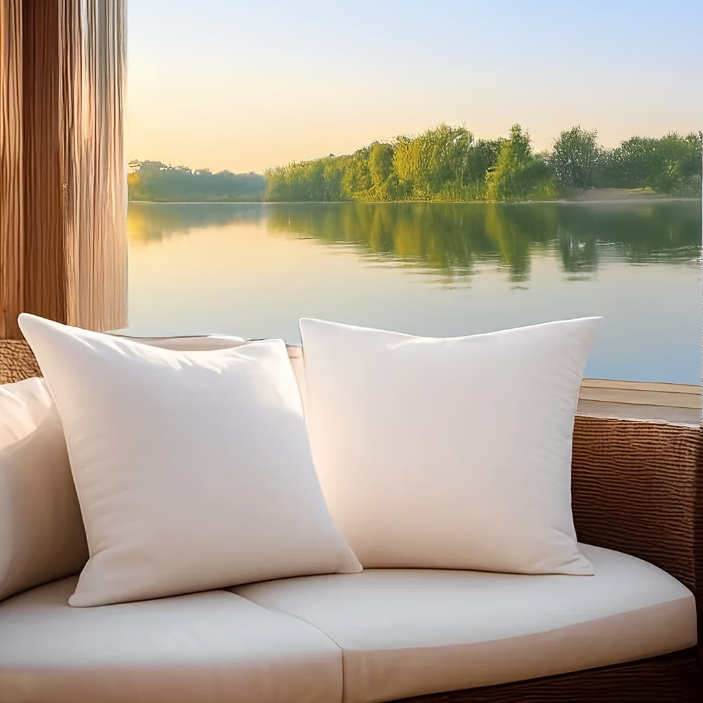 4pcs Fluffy Square Pillow Inserts with Zipper Closure - Plump White Stuffer Cushion Fillings, 100% Polypropylene