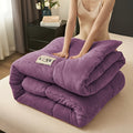 3pcs of violet double-sided milk velvet warm velvet quilt sets, suitable for use in autumn and winter