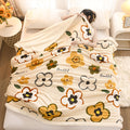 1pc Double-Layer Thickened Milk Fleece Cartoon Blanket, Light Beige-Friendly Warmth, High Weight