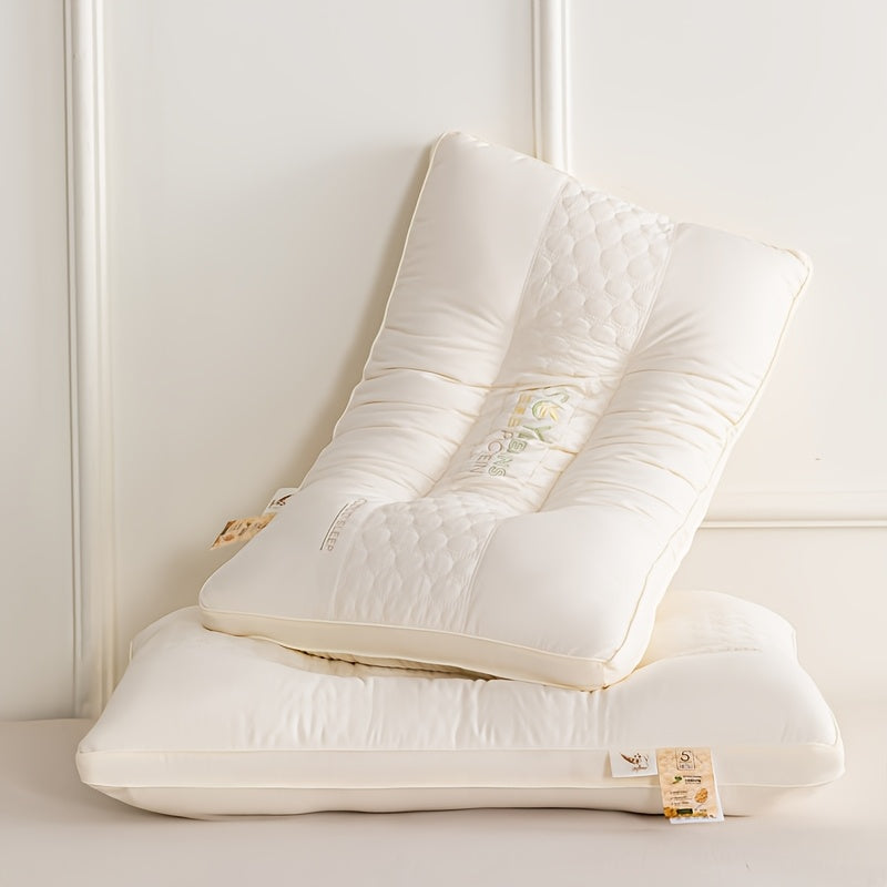 2-Pack Classic White Soy Protein Pillow Inserts, 100% Polyester Cover, Machine Washable, Knitted Fabric