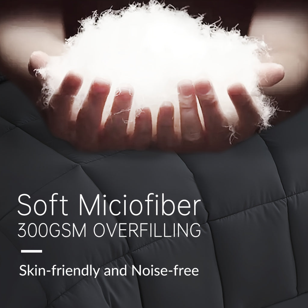 Heavyweight All-season Polyester Comforter Set - 2 u002F3 Pieces Quilted Duvet Insert with Soft Microfiber Filling