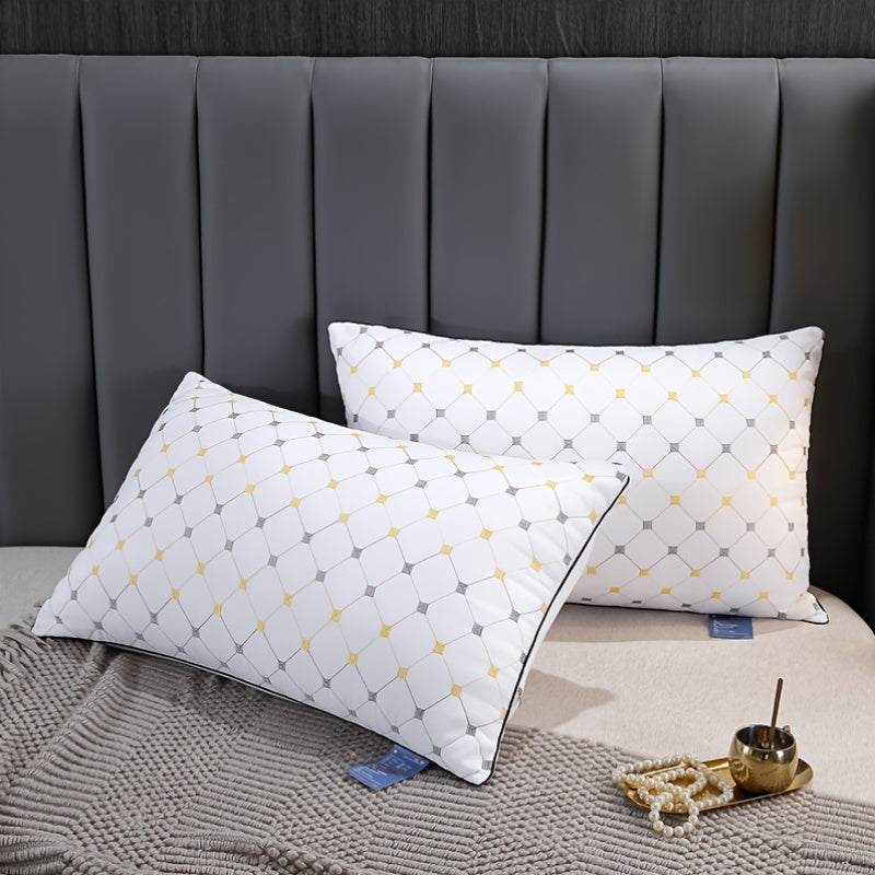 1pc Classic Embroidered Soft Pillow Insert, Hypoallergenic Polyester Fill, Breathable Moisture-Wicking Cover