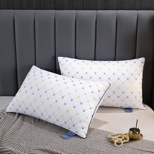 1pc Classic Embroidered Soft Pillow Insert, Hypoallergenic Polyester Fill, Breathable Moisture-Wicking Cover