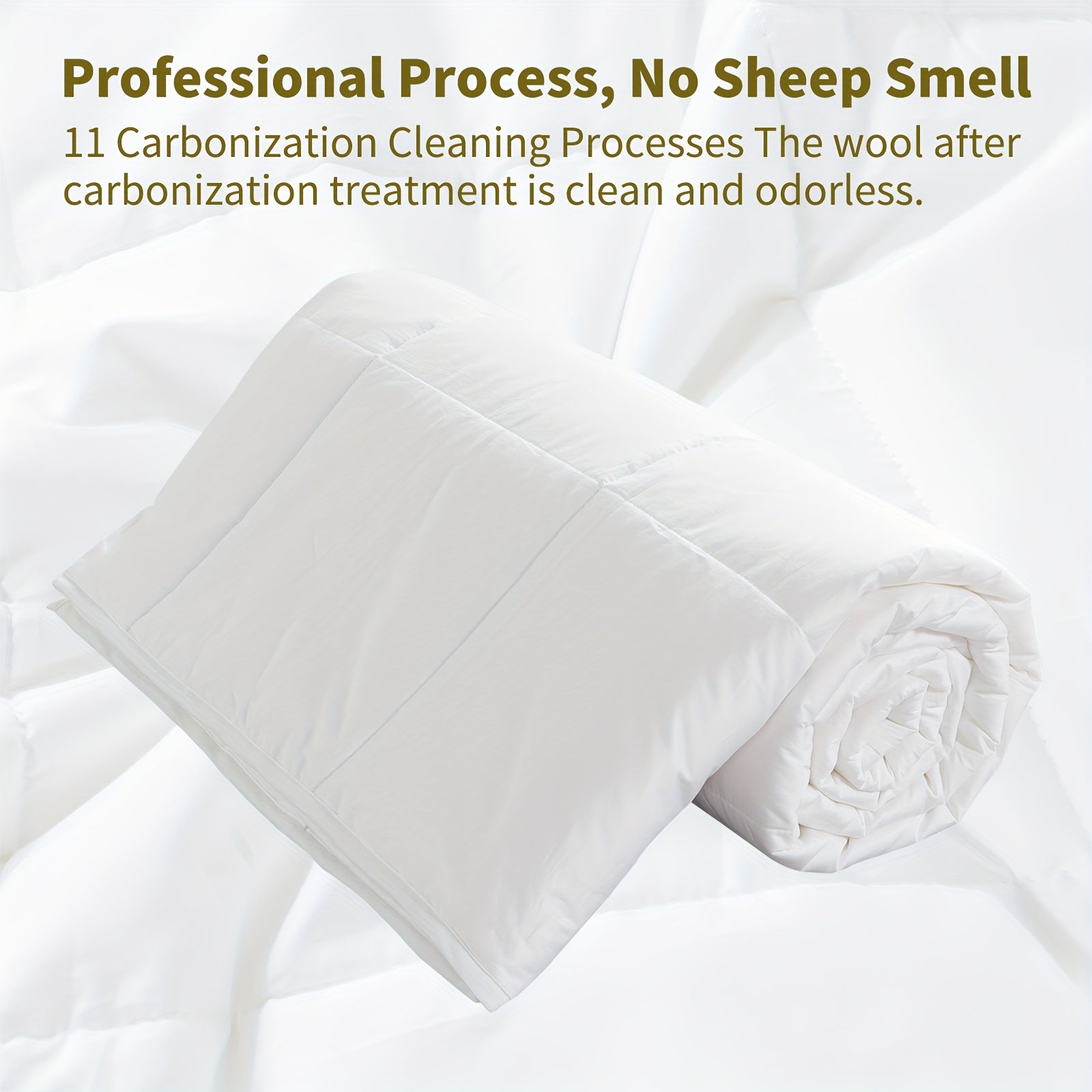 Reversible Luxury Wool Filled Comforter Set, 100% Australian Wool, Quilted Lightweight Summer Duvet Insert