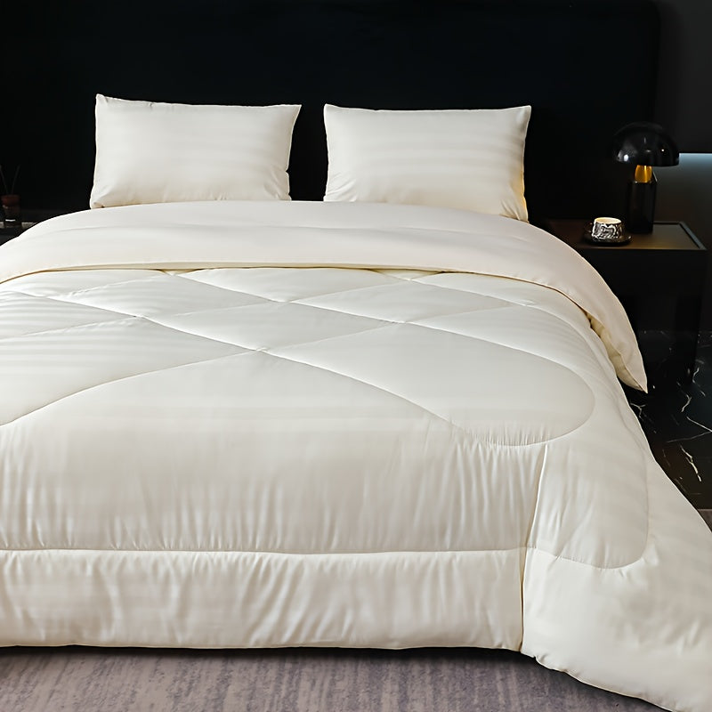 1pc European-Style Satin Jacquard High-Precision Quilted Bedspread, Thickened Winter Quilt Insert