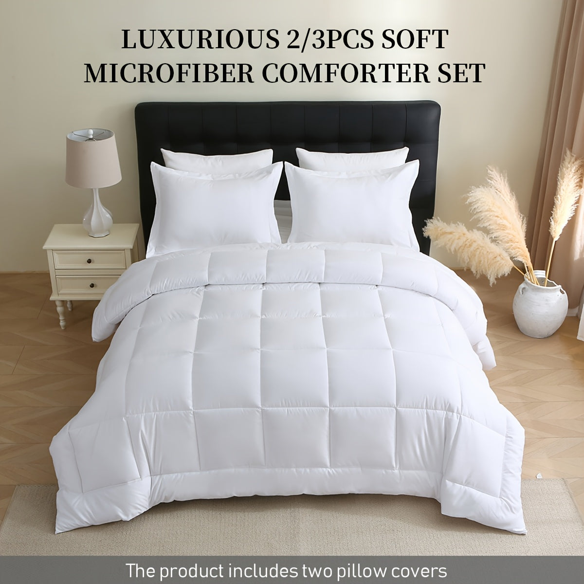 Heavyweight All-season Polyester Comforter Set - 2 u002F3 Pieces Quilted Duvet Insert with Soft Microfiber Filling