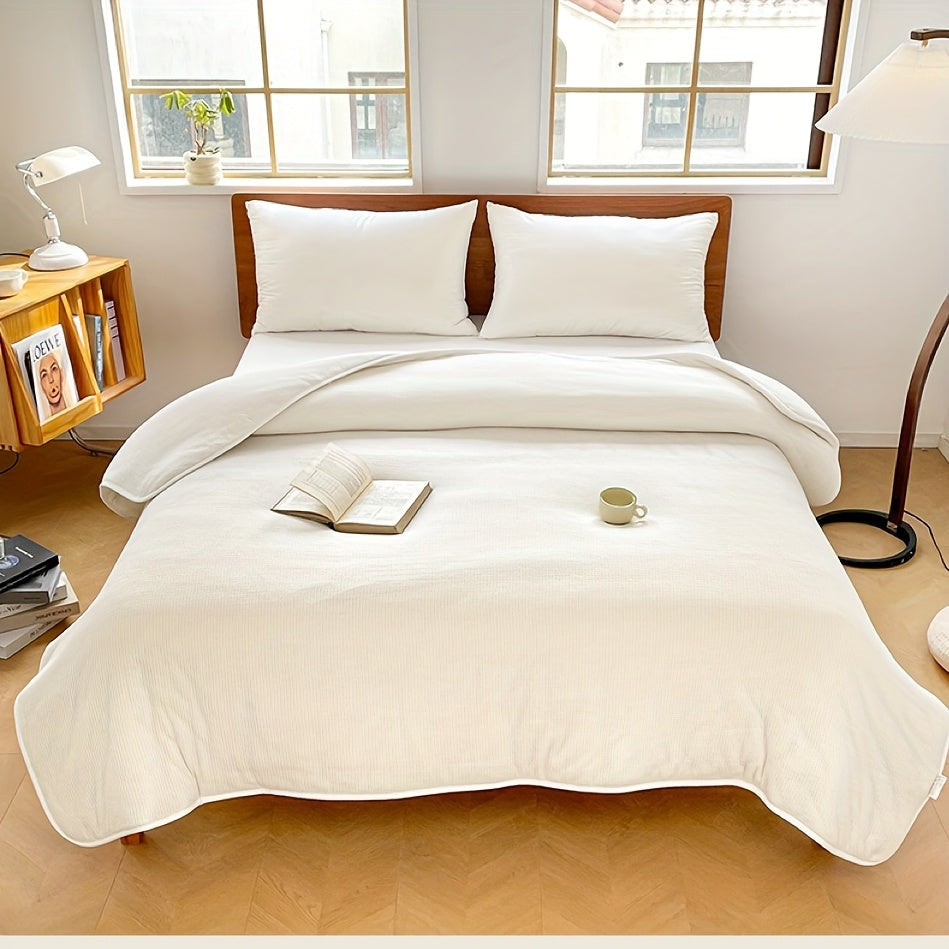 1pc Fish Scale Mesh Breathable Quilt Insert, No Cover, Hand-Finished Edge Thickened Winter and Spring Quilt Insert