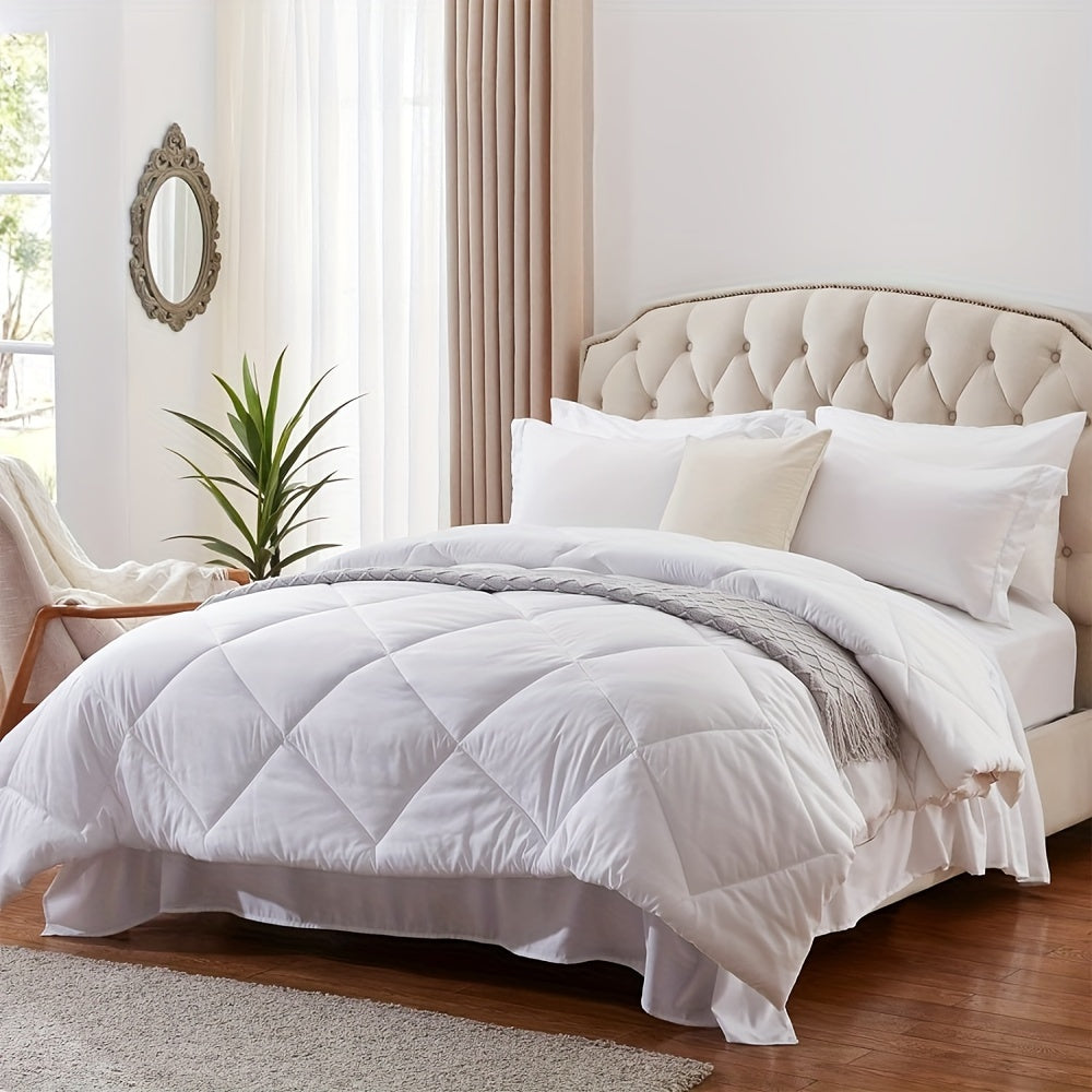 1pc Soft Breathable Polyester Quilted 110gsm Plus XL Comforter, Machine Washable