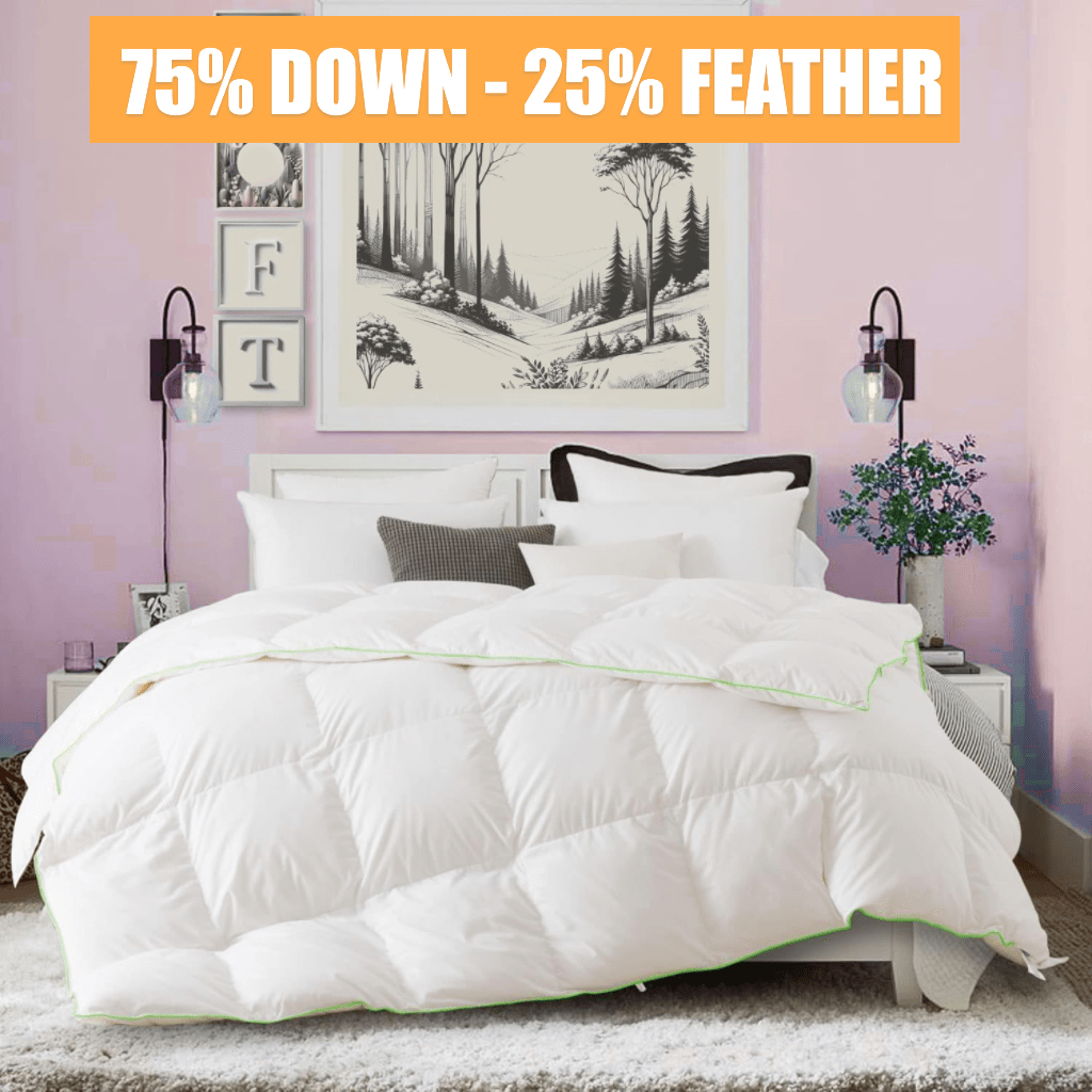 1pc 750 Fill-Power Certified Premium Goose Down and Feather Comforter Duvet Insert