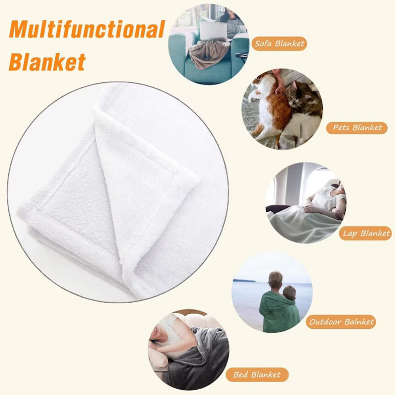 Elegant Sage Green & White Striped Sherpa Throw Blanket - Soft, Plush, All-Season Decorative Cover for Sofa