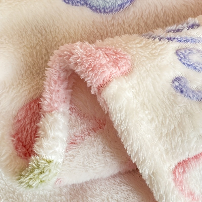 1pc Ultra-Soft Blanket Ultra-Soft 1pc Cartoon Flower Fleece Blanket | Snowflake Velvet All-Season Throw for Camping