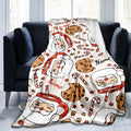 1pc Cozy Personalized Santa Claus Polyester Blanket - Custom Name, All Seasons, Chunky Knit Weave