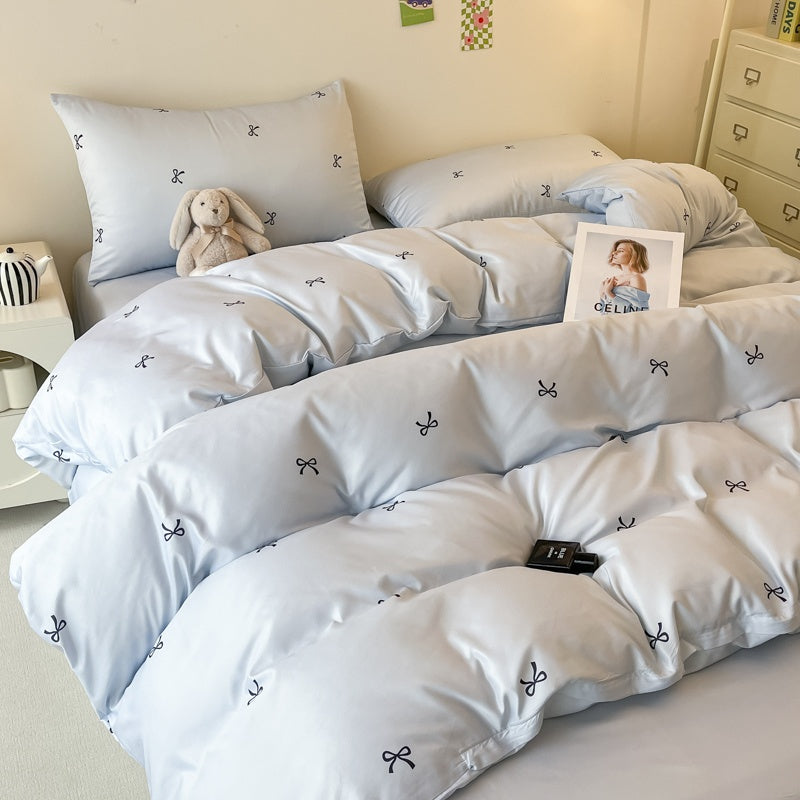 Four-Piece Bedding Set 4pcs, a Four-Piece Set (1 Duvet Cover + 1 Bed Sheet + 2 Pillowcases) Without Filling