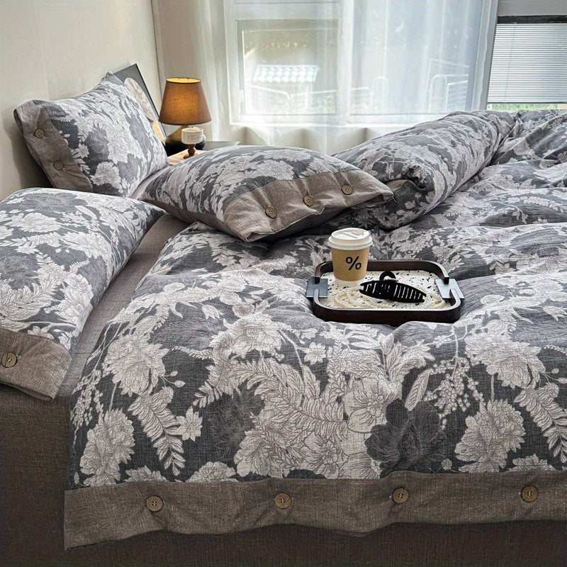 Autumn\u002F Winter New Arrivals A-Class Thickened High GSM Linen Retro Style Double Layer Printed Three-Piece Set and Four-Piece Set