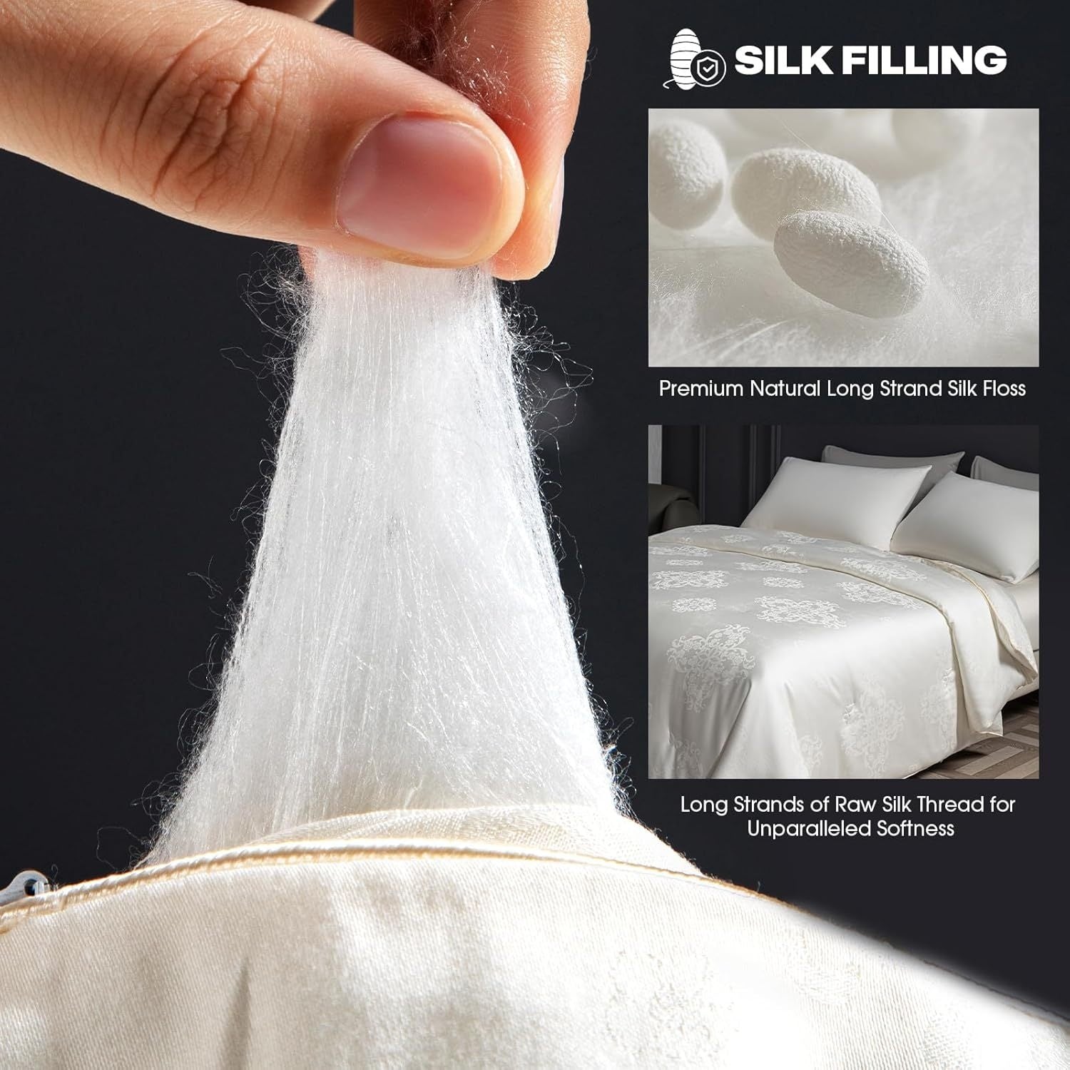 Luxury Silk Comforter Luxury Mulberry Silk Queen Size Comforter - 1pc All Season Lightweight Duvet Insert