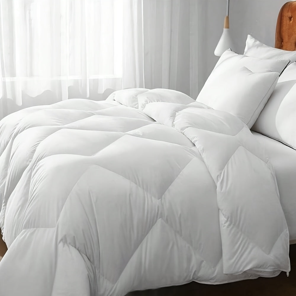 1pc Luxury Geometric Quilted Comforter - Fluffy, Breathable Polyester Duvet Insert for All Seasons