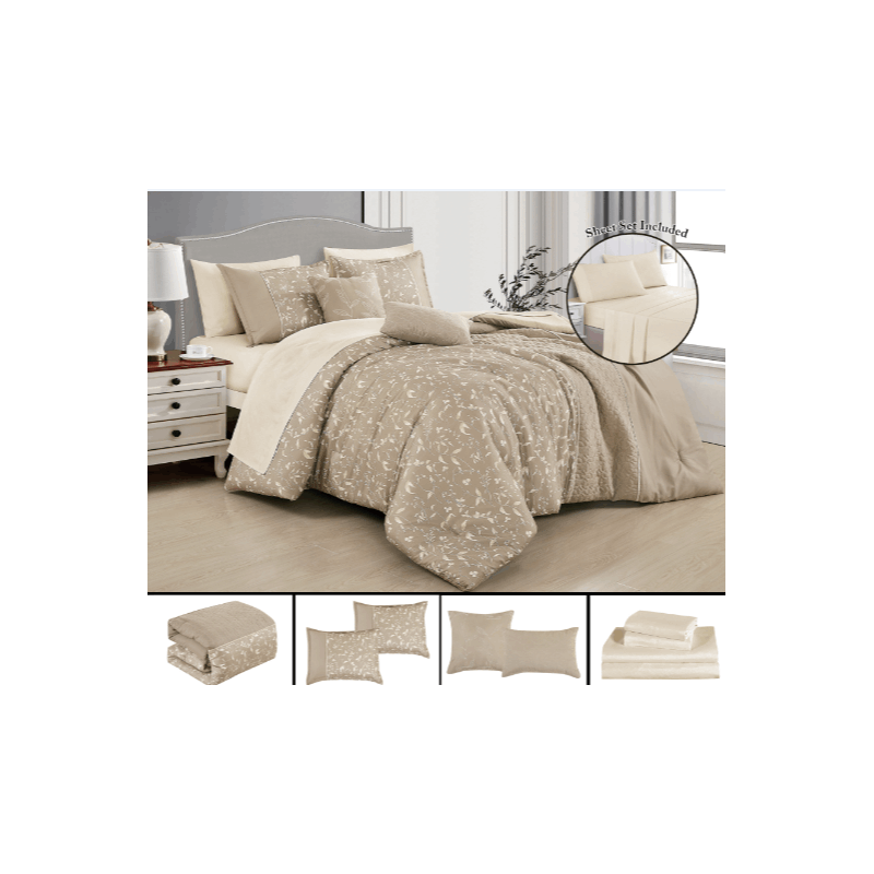 Premium Comfort Elevate your bedroom with this meticulously crafted 9-piece bedding collection