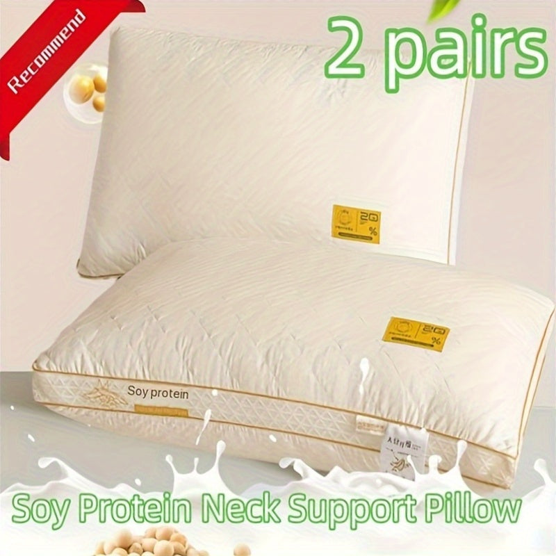 2pcs Soy Fiber 3D Breathable Premium Pillow Core - Adult High Elasticity Pillow - Hotel Standard Pillow