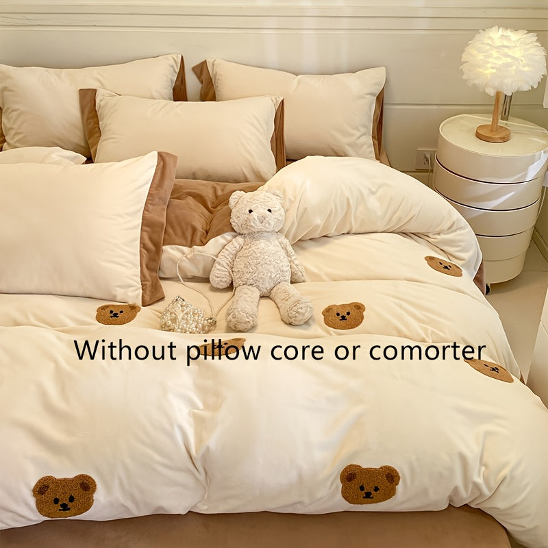 3 u002F4pcs Quilt Cover Set (1*Quilt Cover + 1*Bed Sheet + 1\u002F2*Pillowcase, Coreless)