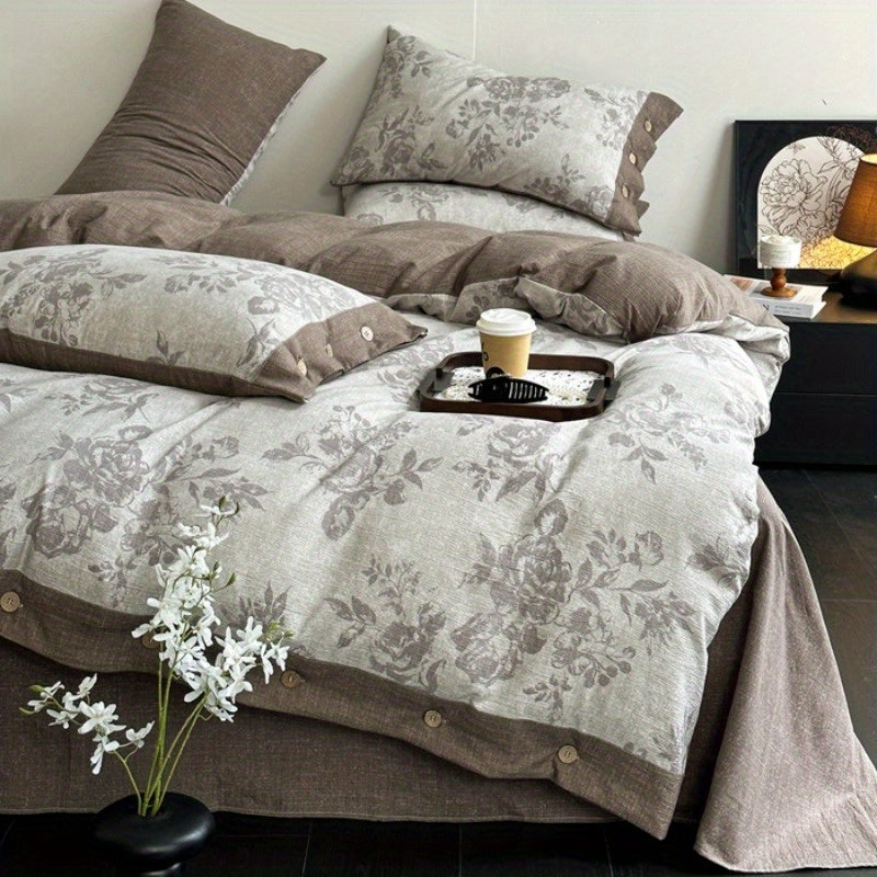 Autumn\u002F Winter New Arrivals A-Class Thickened High GSM Linen Retro Style Double Layer Printed Three-Piece Set and Four-Piece Set