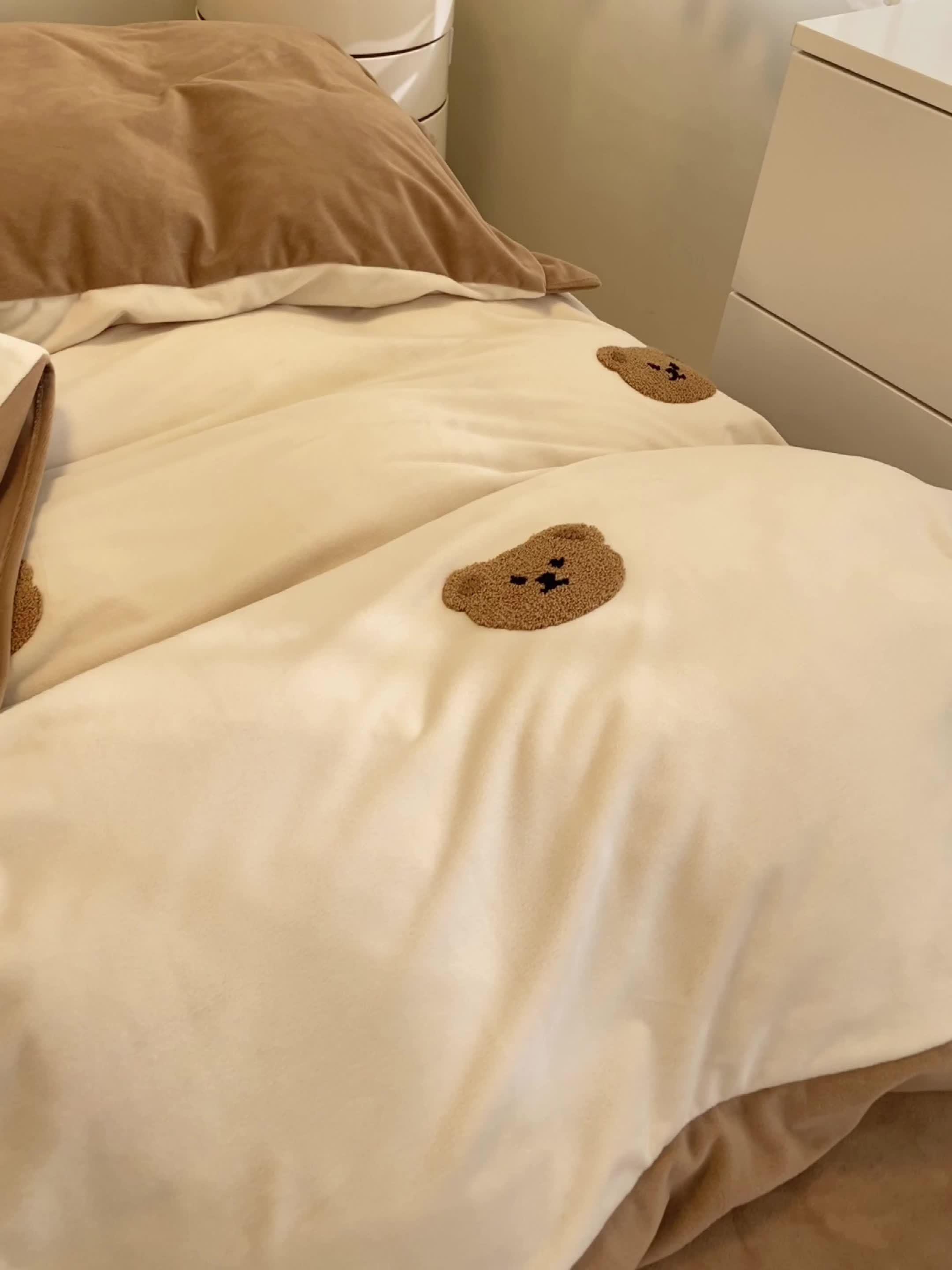 3 u002F4pcs Quilt Cover Set (1*Quilt Cover + 1*Bed Sheet + 1\u002F2*Pillowcase, Coreless)