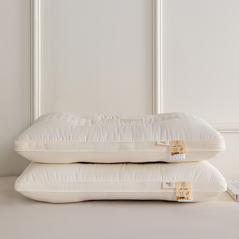 2-Pack Classic White Soy Protein Pillow Inserts, 100% Polyester Cover, Machine Washable, Knitted Fabric