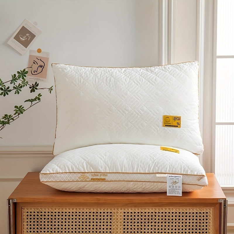2pcs Soy Fiber 3D Breathable Premium Pillow Core - Adult High Elasticity Pillow - Hotel Standard Pillow