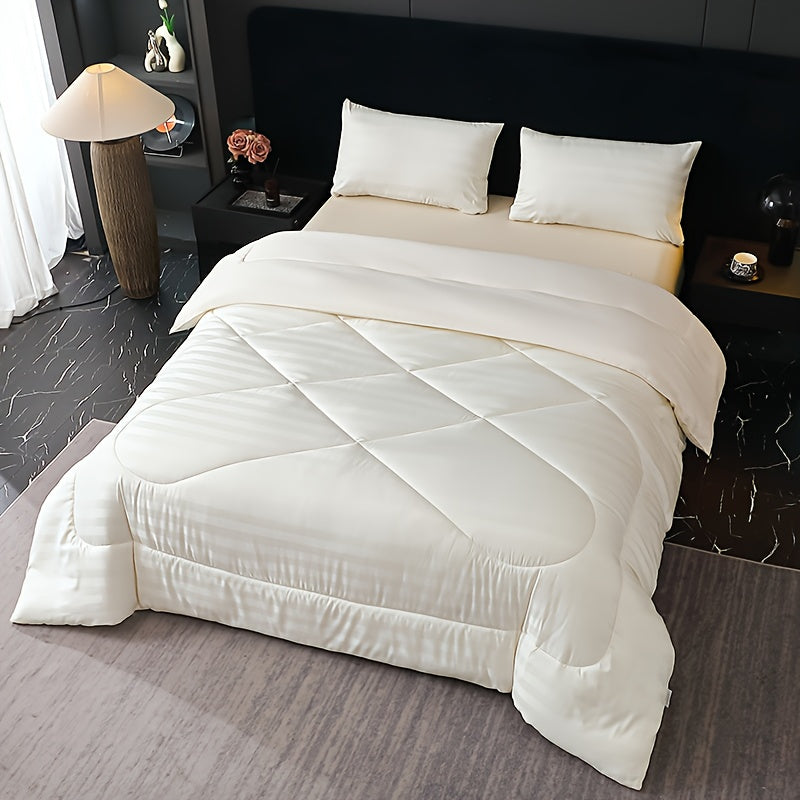 1pc European-Style Satin Jacquard High-Precision Quilted Bedspread, Thickened Winter Quilt Insert