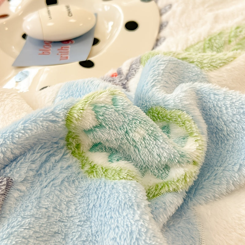 1pc Cozy Floral Quilted Blanket - Lightweight, Luxurious Style, All-Season Polyester Flannel with Vibrant Pink