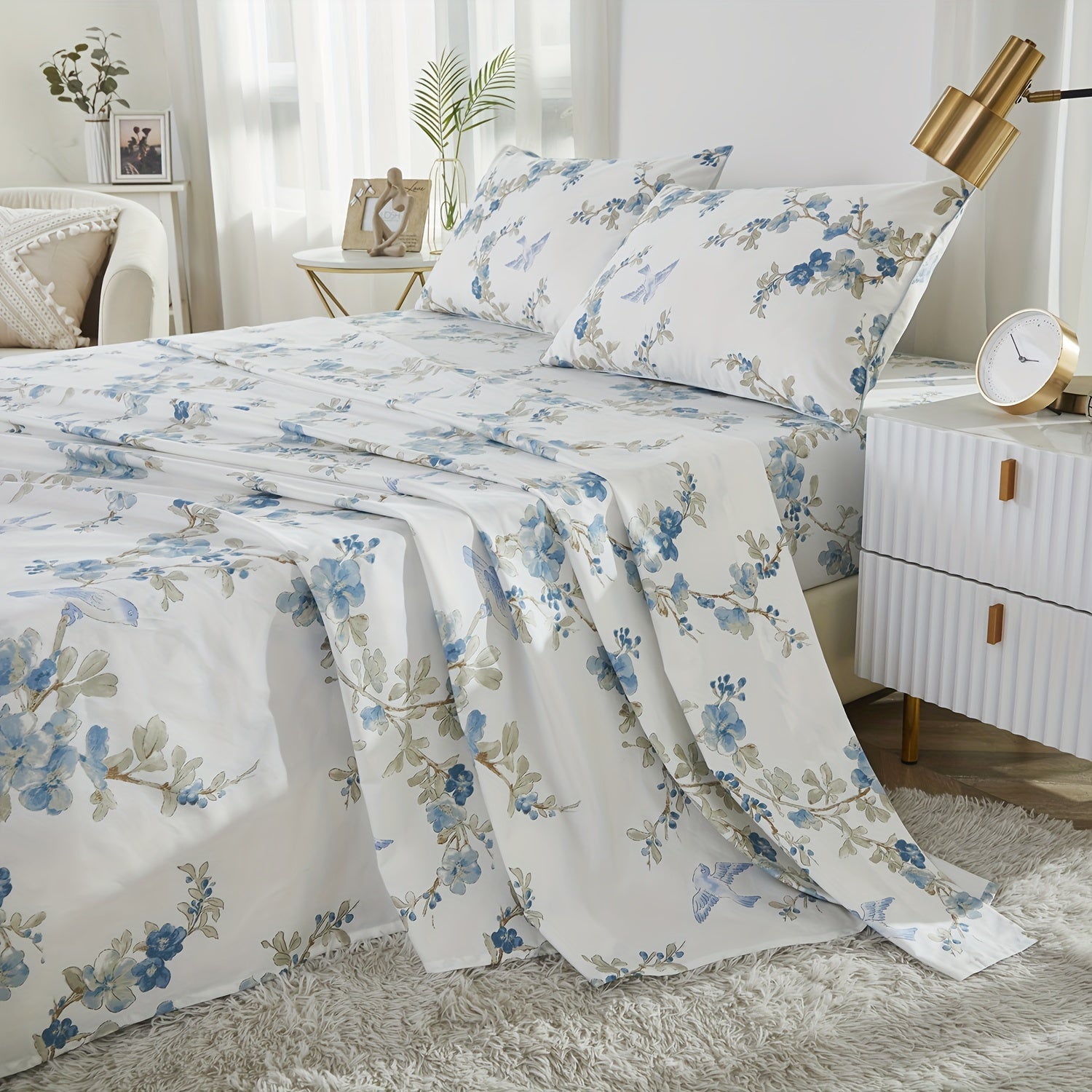 4pcs 600TC 100% Egyptian Cotton Fitted Sheet Set