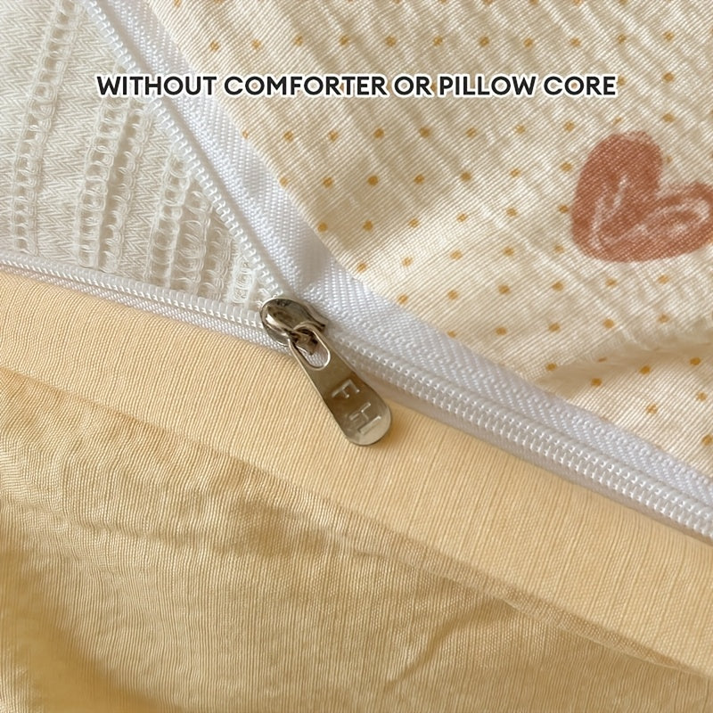 4pcs Bedding Set Japanese Sweet Style Soft Cream Yellow Sweet Healin