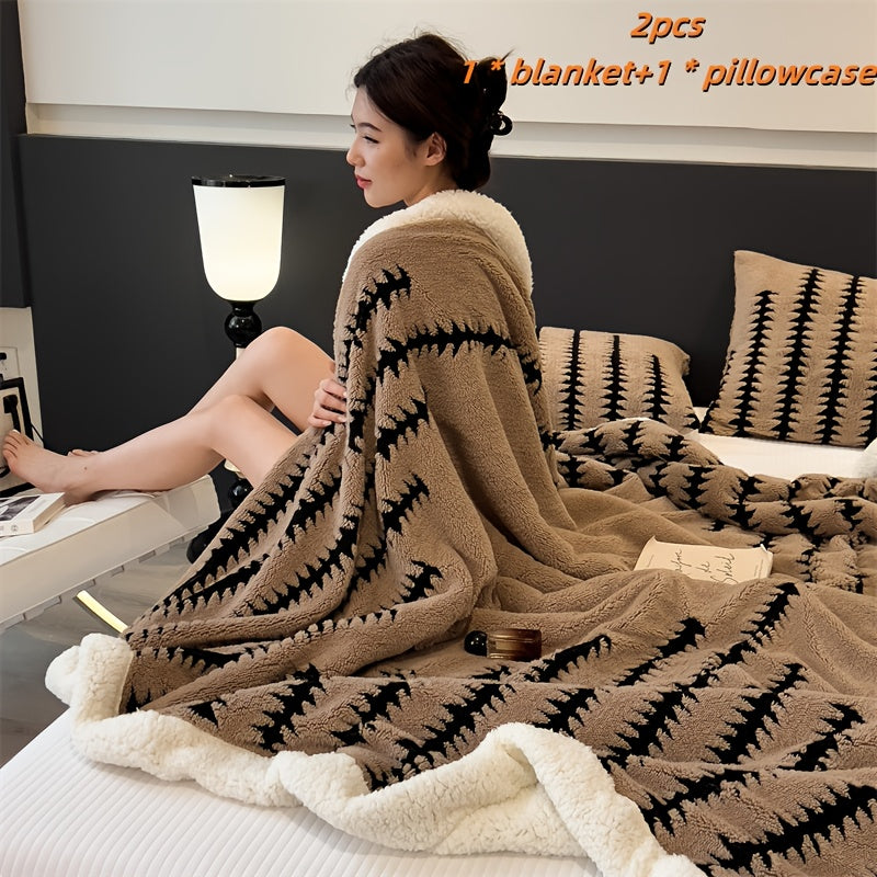 2\u002F3pcs Ultra-Soft Milk Fleece Multi-Functional Blanket Set: 1* Blanket + 1\u002F2* Pillowcase