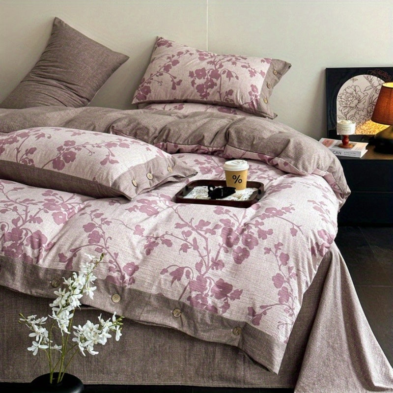 Autumn\u002F Winter New Arrivals A-Class Thickened High GSM Linen Retro Style Double Layer Printed Three-Piece Set and Four-Piece Set