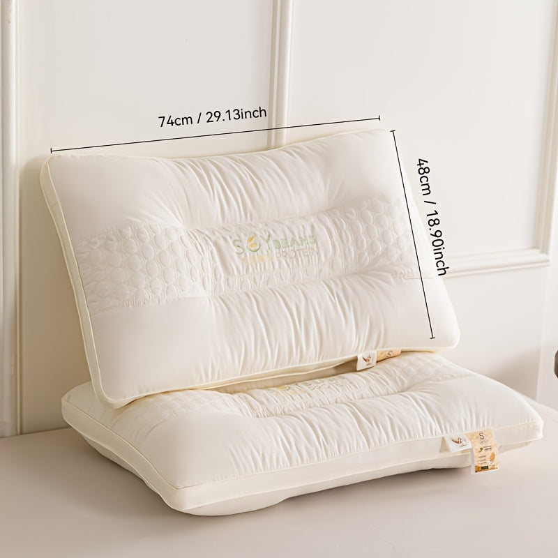 2-Pack Classic White Soy Protein Pillow Inserts, 100% Polyester Cover, Machine Washable, Knitted Fabric