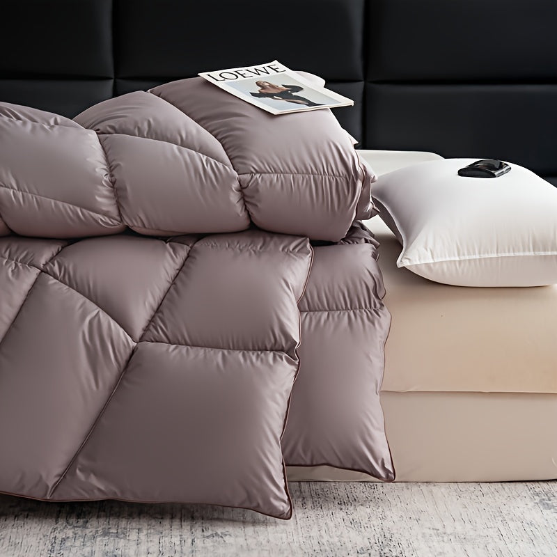 1pc Soft & Cozy All-Season Quilted Duvet Insert - Light Gray, Dual-Sided, Machine Washable