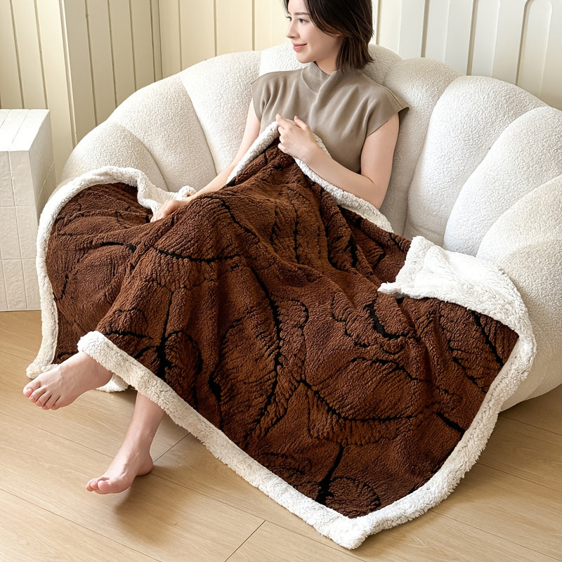 Luxury Plush Fleece Blanket - Oversized Thick Winter Throw with Super Soft Fleece, Quick-Warming 500gsm