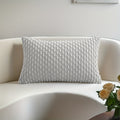 Light Gray Corduroy Pillow - Bohemian Style Decorative Cushion with Pillowcase & Insert