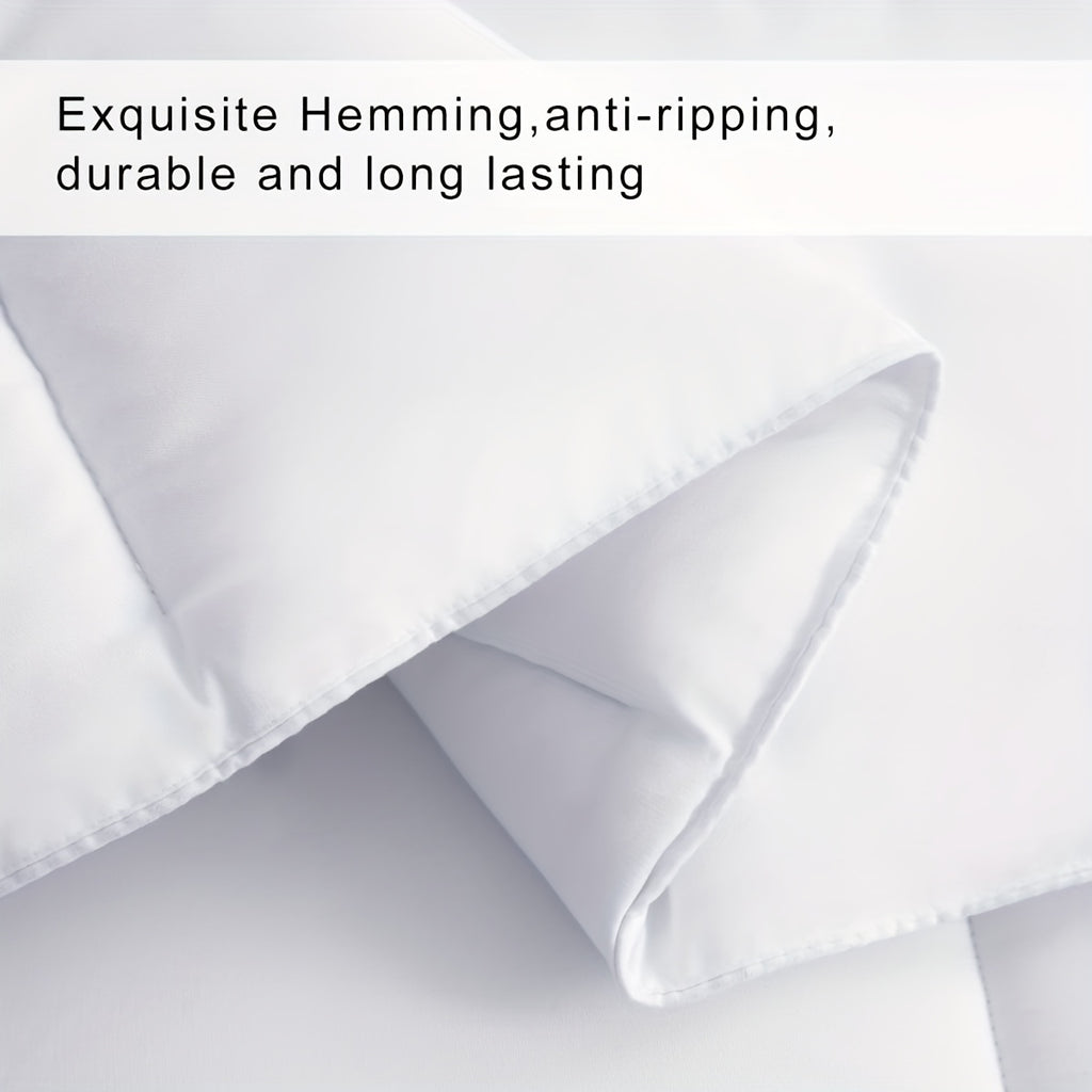 1pc Luxury Geometric Quilted Comforter - Fluffy, Breathable Polyester Duvet Insert for All Seasons