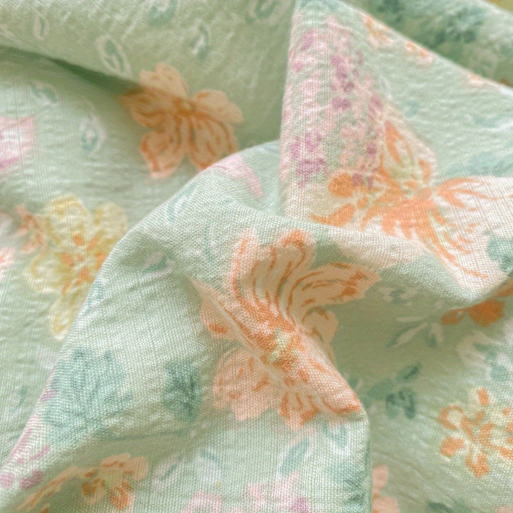 Green Floral Country Style Bedding Set 3\u002F4pcs (1 Duvet Cover + 1 Fitted Sheet + 2 Pillowcases) Synthetic Fabric