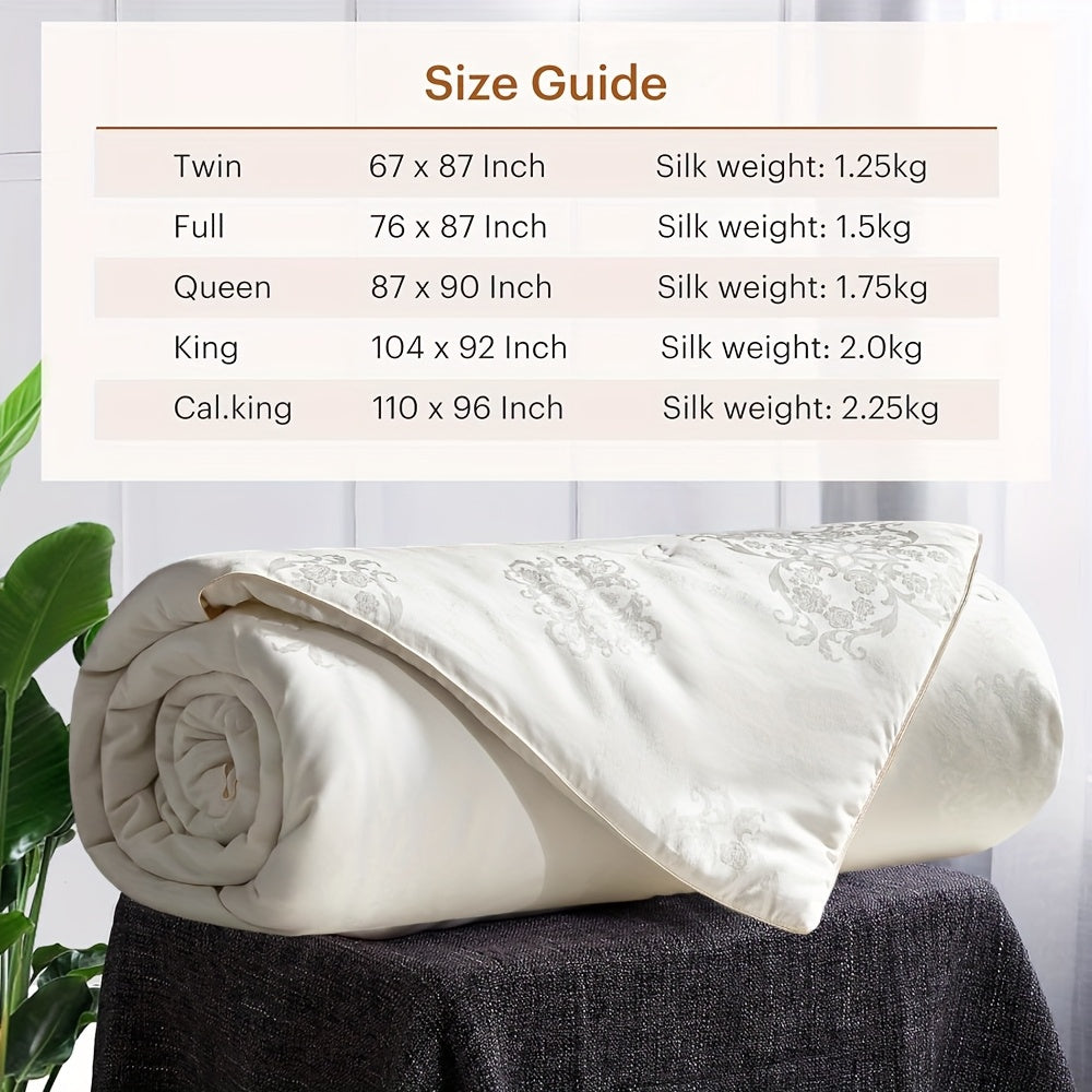Luxury Silk Comforter Luxury Mulberry Silk Queen Size Comforter - 1pc All Season Lightweight Duvet Insert