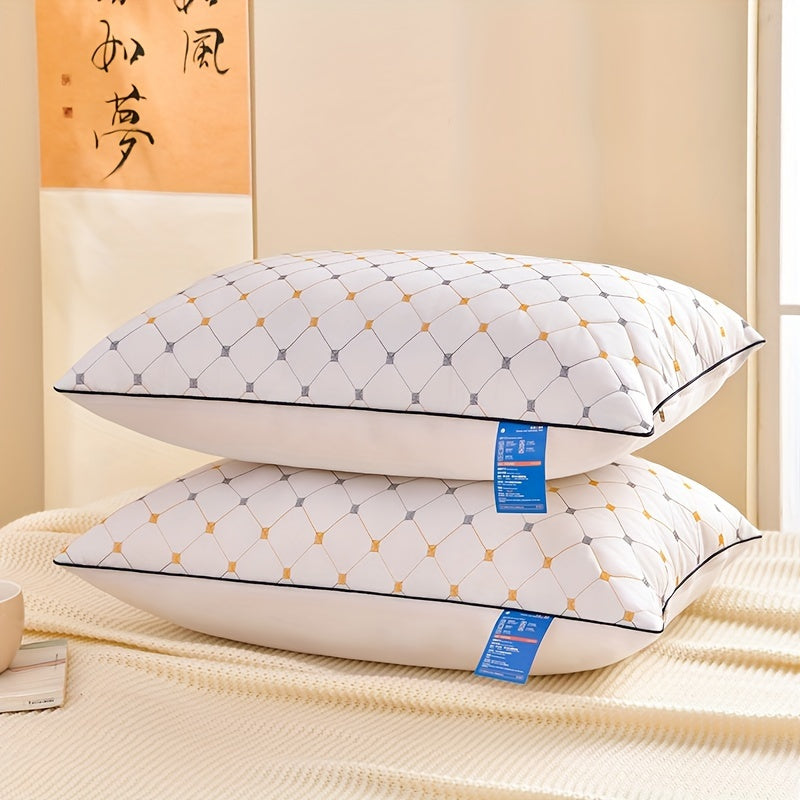 1pc Classic Embroidered Soft Pillow Insert, Hypoallergenic Polyester Fill, Breathable Moisture-Wicking Cover