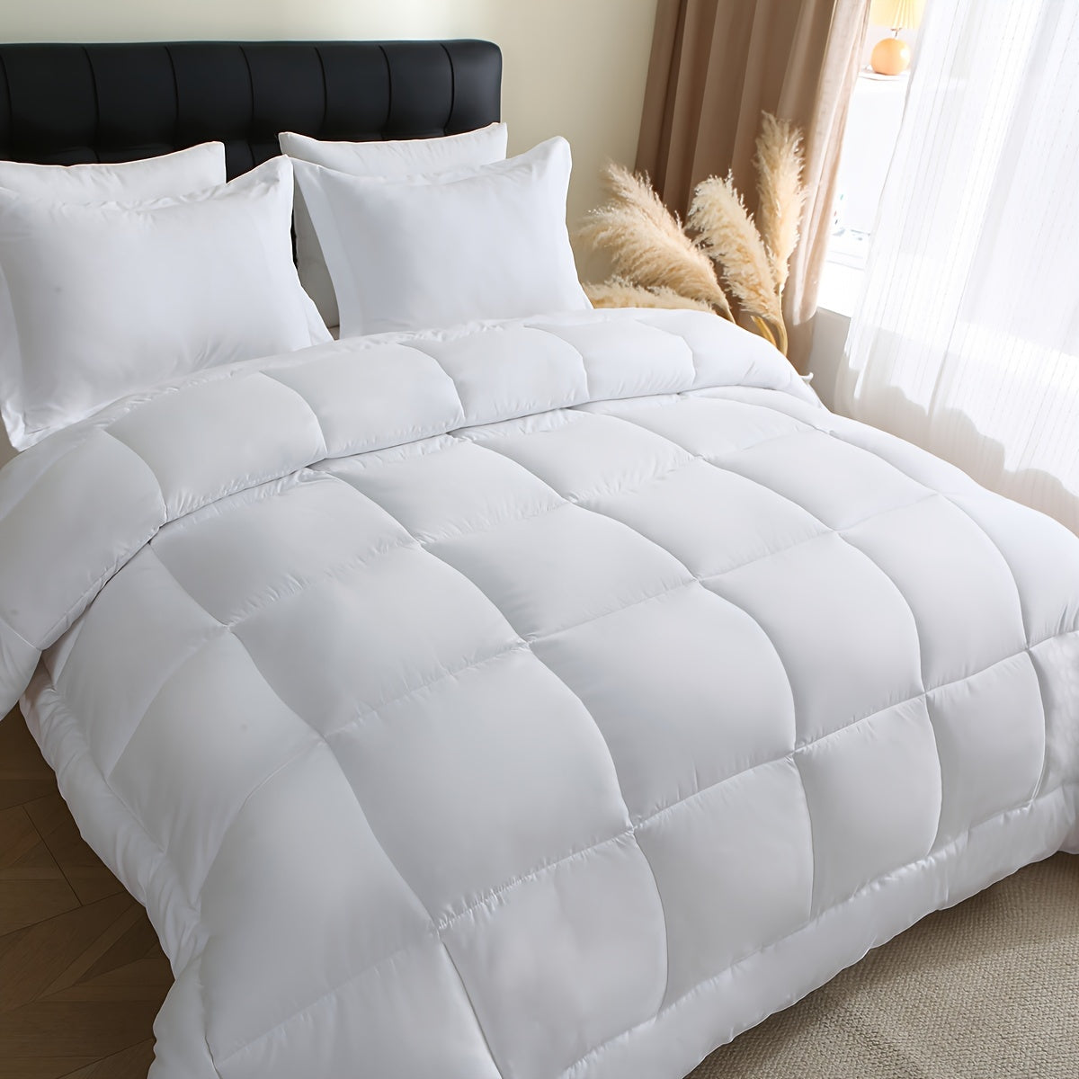Heavyweight All-season Polyester Comforter Set - 2 u002F3 Pieces Quilted Duvet Insert with Soft Microfiber Filling