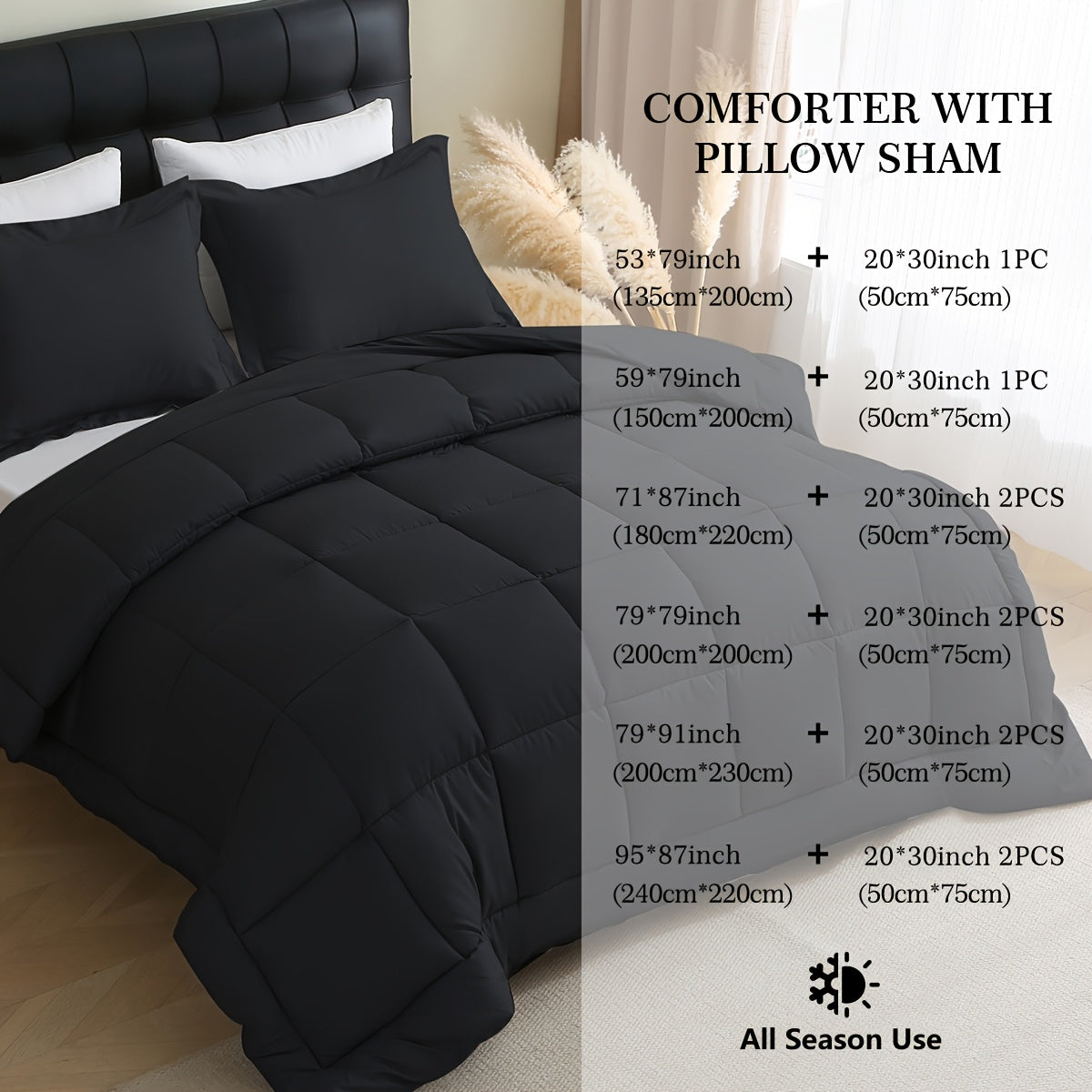 Heavyweight All-season Polyester Comforter Set - 2 u002F3 Pieces Quilted Duvet Insert with Soft Microfiber Filling