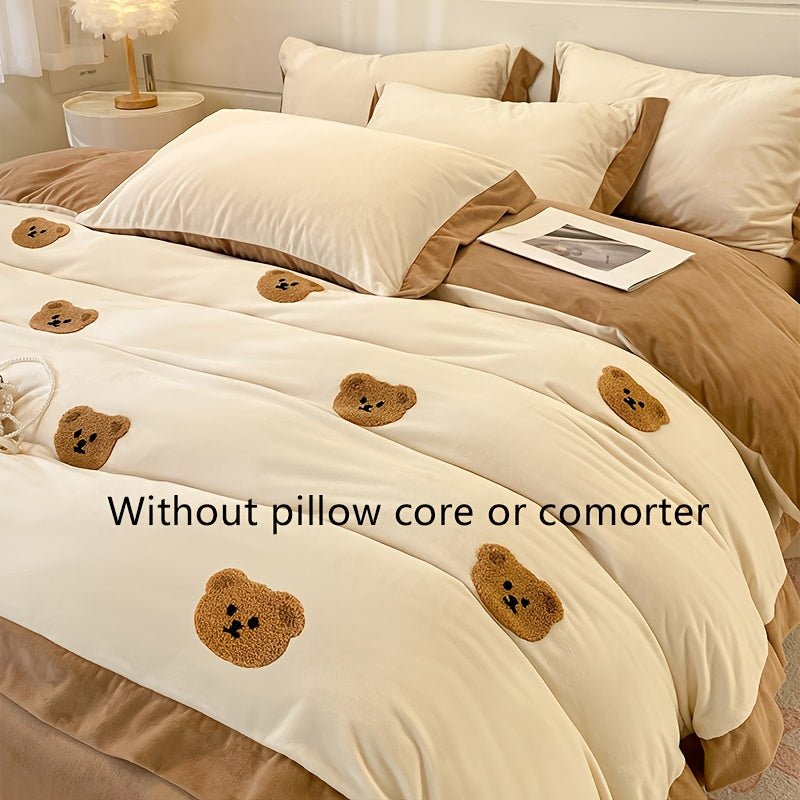 3 u002F4pcs Quilt Cover Set (1*Quilt Cover + 1*Bed Sheet + 1\u002F2*Pillowcase, Coreless)