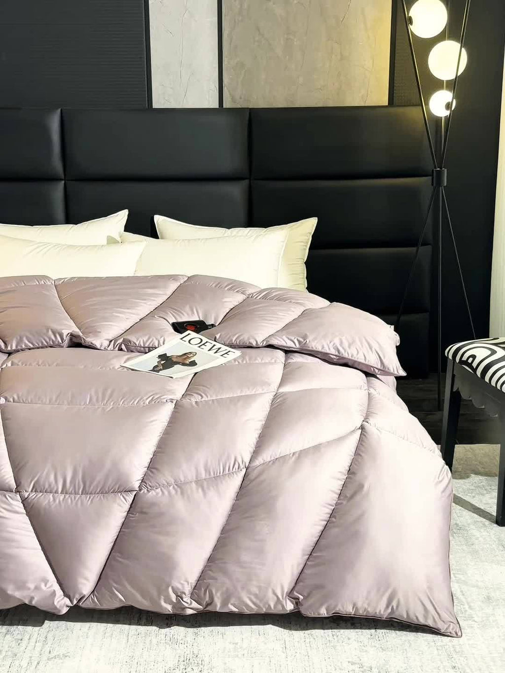 1pc Soft & Cozy All-Season Quilted Duvet Insert - Light Gray, Dual-Sided, Machine Washable